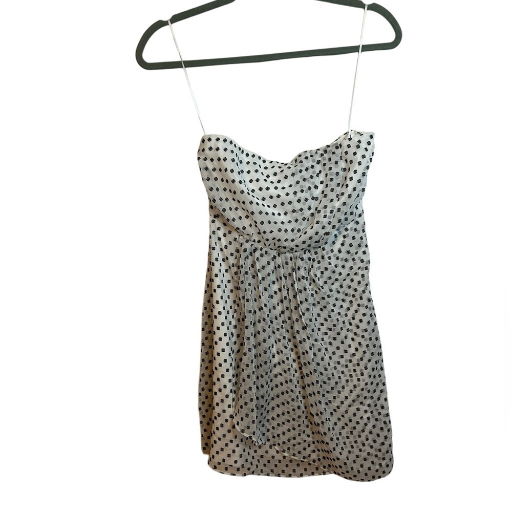 Express Y2K Silk Dot Strapless Dress